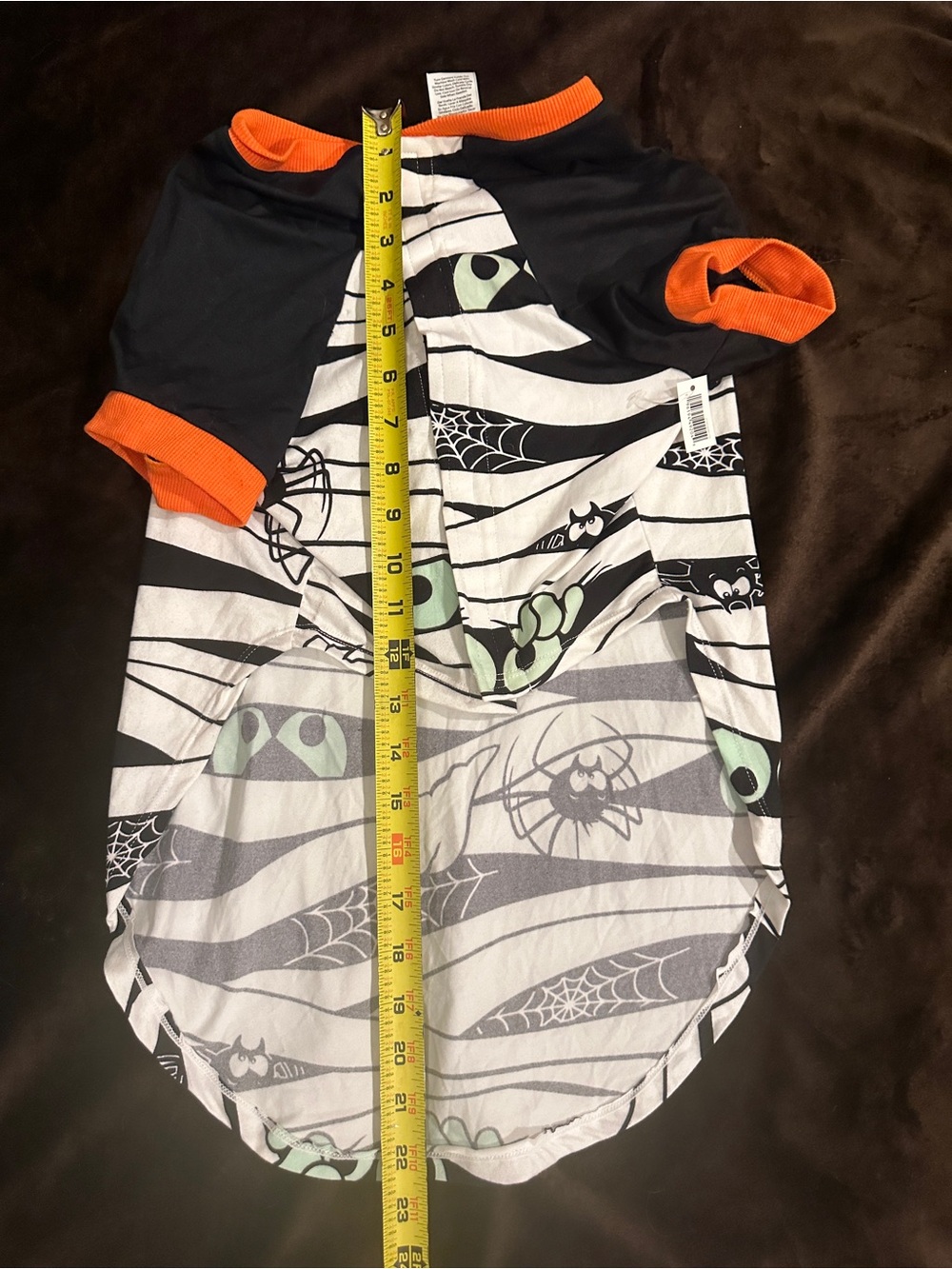 Celebrate It Black & Orange Halloween Dog Tee with Spooky Print